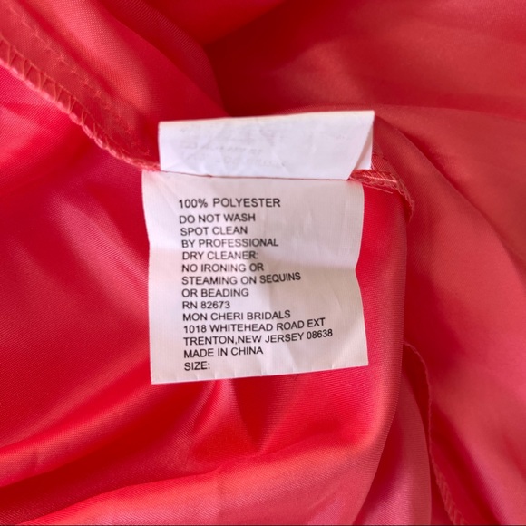 Tony Bowls Evening Gala Coral Chiffon Formal Dress Size 4 - Picture 12 of 14